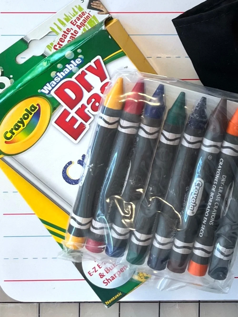 Back to School Bundle-White board and erasable crayons and cleaner